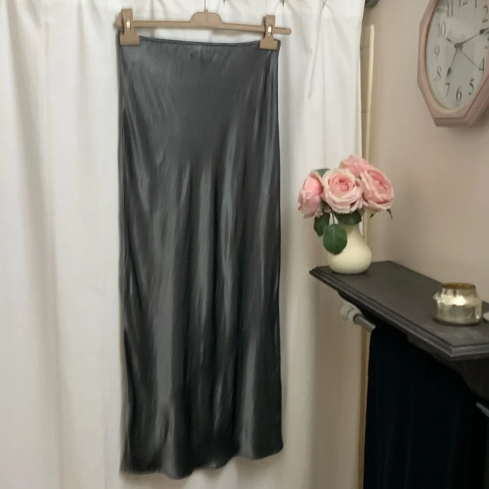 Elegant Satin Midi Maxi Skirt